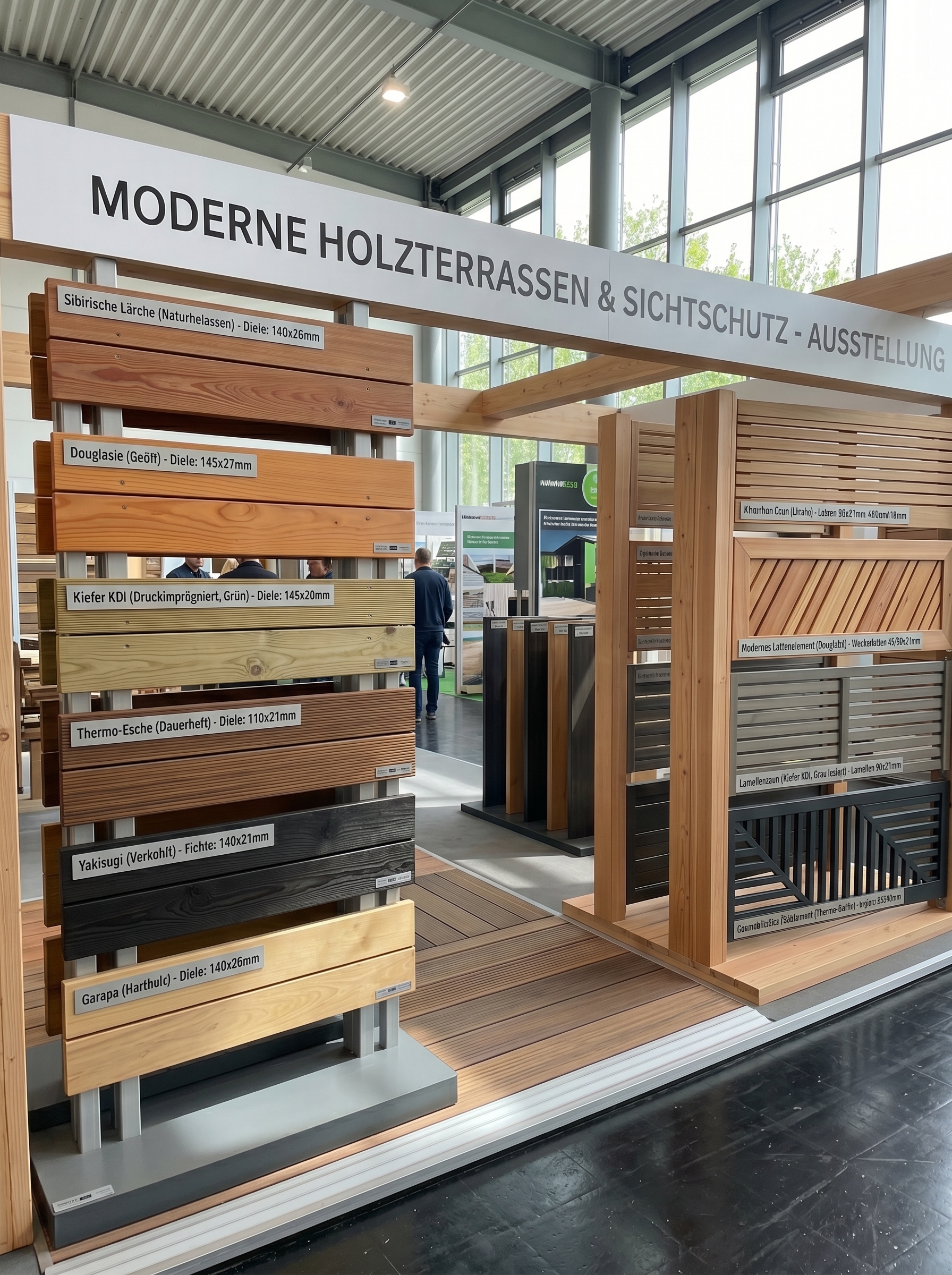 Hochwertige Holz Musterstücke für moderne Gartengestaltung, Terrassenbau und Garten- und Landschaftsbau in Stuttgart bei STROHGÄU GaLaBau
